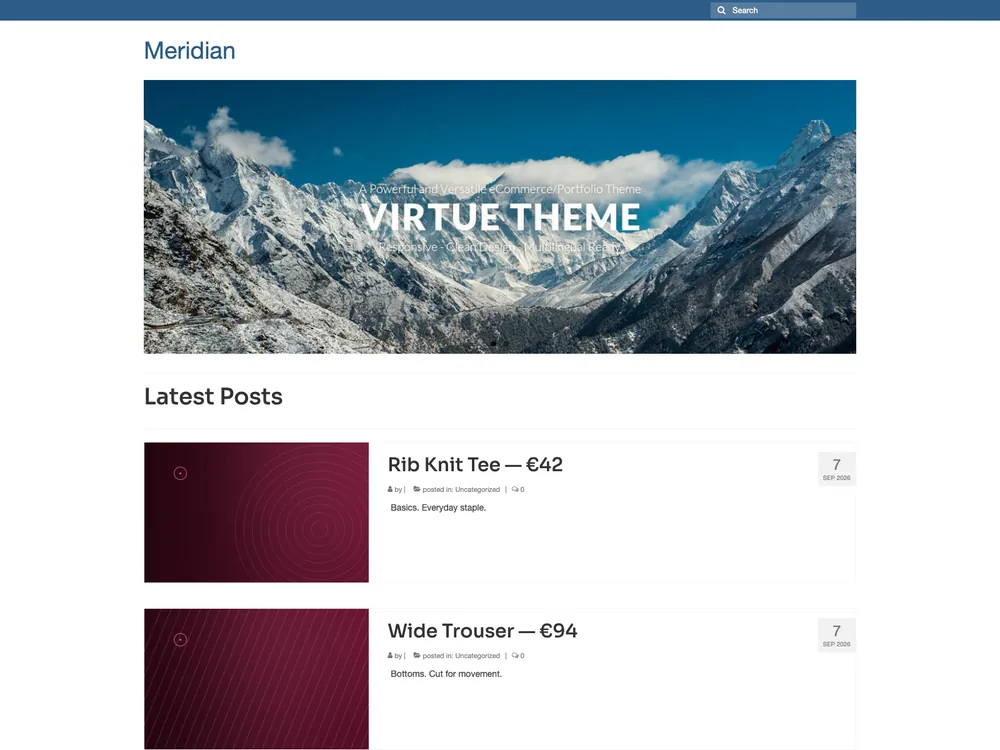 MERIDIAN template preview