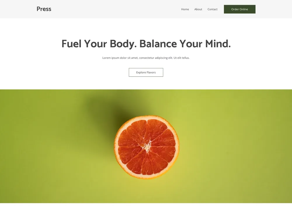 PRESS template preview